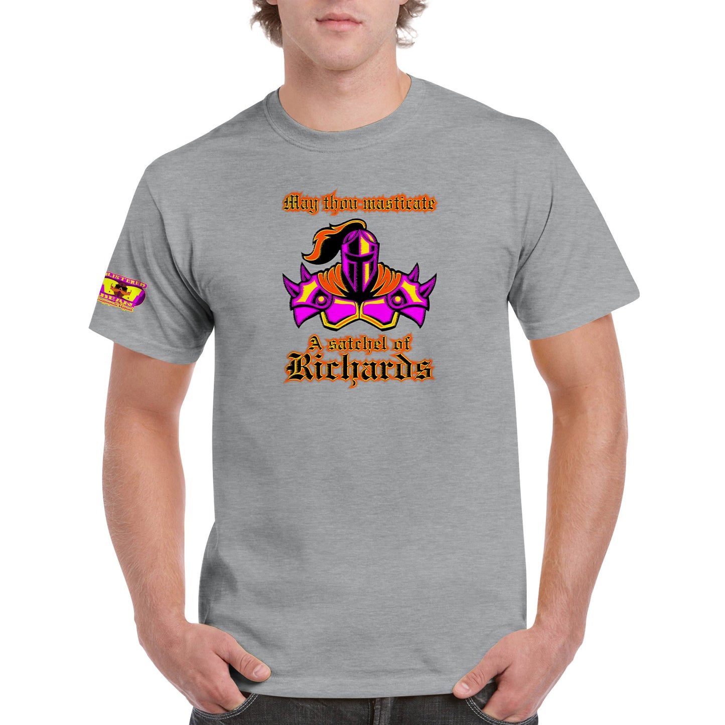 May Thou Masticate a Satchel of Richards Heavyweight Unisex Crewneck T-shirt