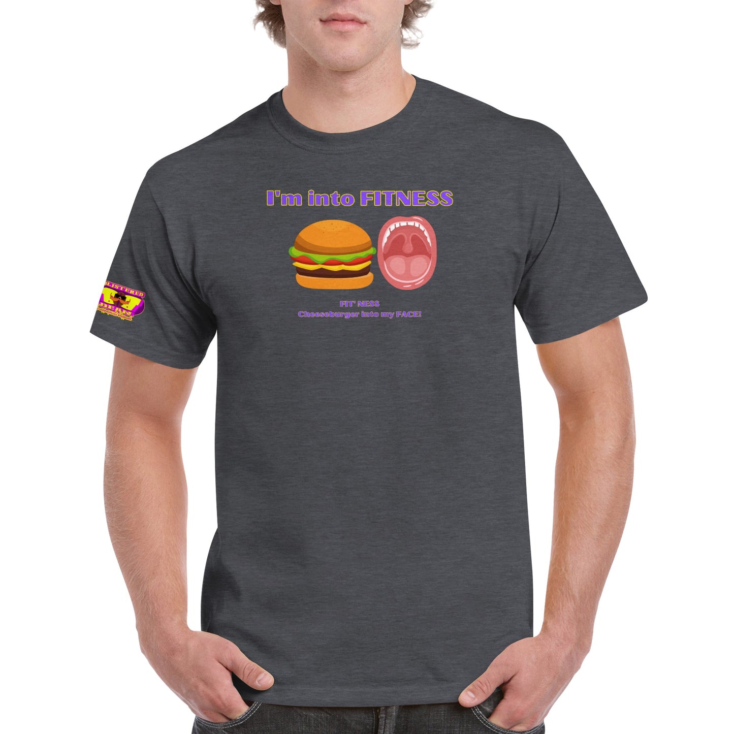 FIT' Ness cheeseburger into my face! Heavyweight Unisex Crewneck T-shirt